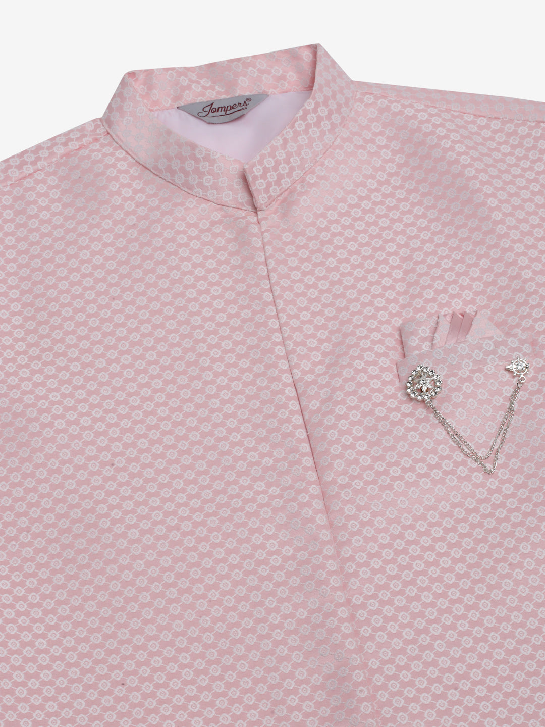 Men's Solid Kurta Pyjama With Shrug Jacket ( JOKPWCS W-D 4067Pink )