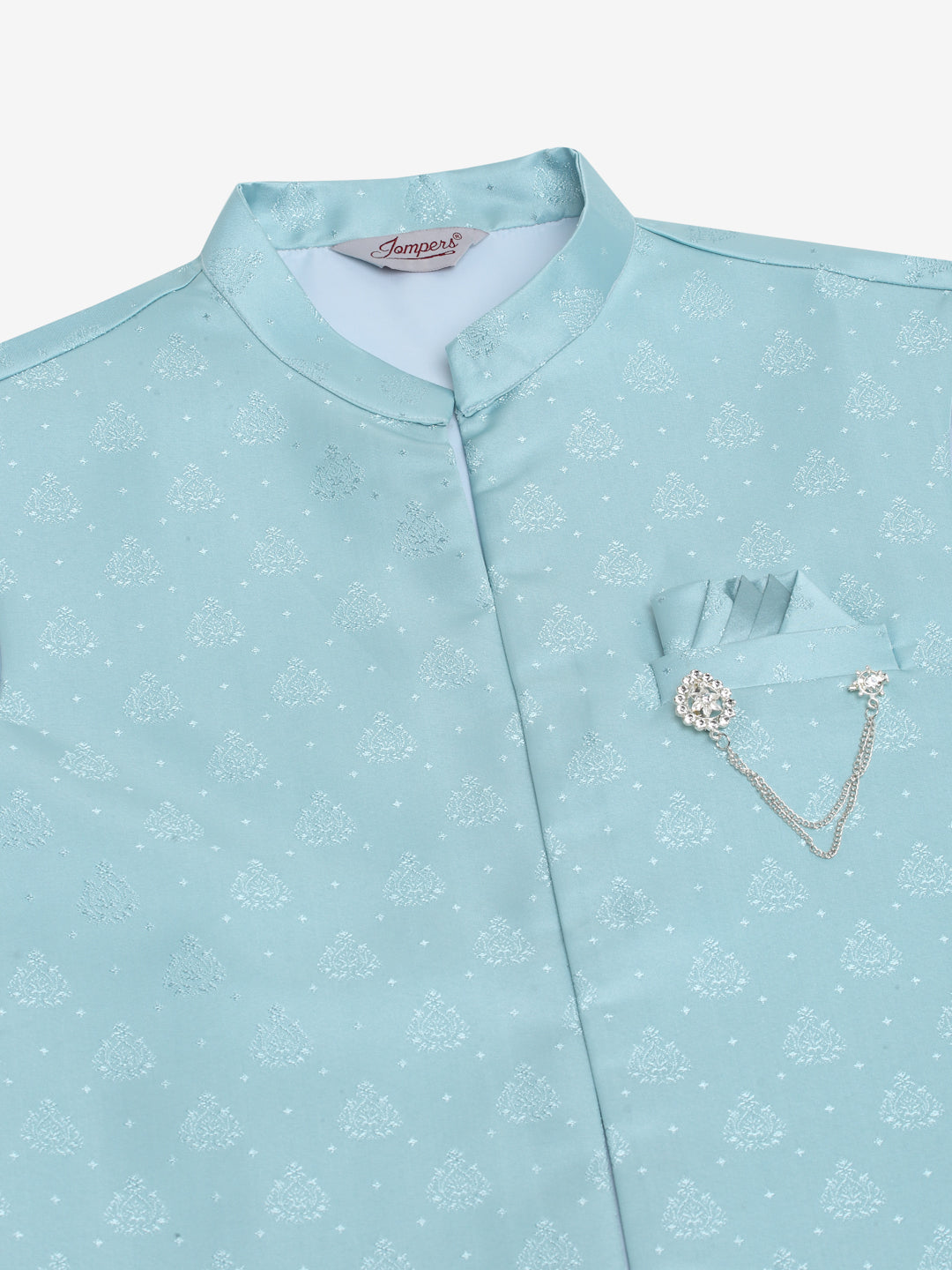 Men's Solid Kurta Pyjama With Shrug Jacket ( JOKPWCS W-D 4068Sky )