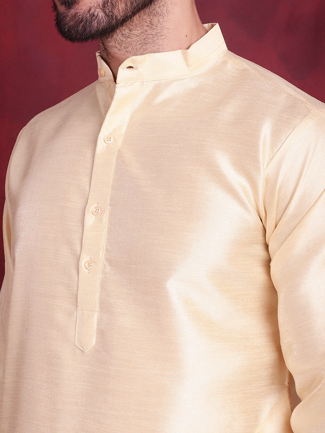 Woven Design Nehru Jacket With Kurta Pyjama Set ( JOKPWC 636G 4089 Mustard )