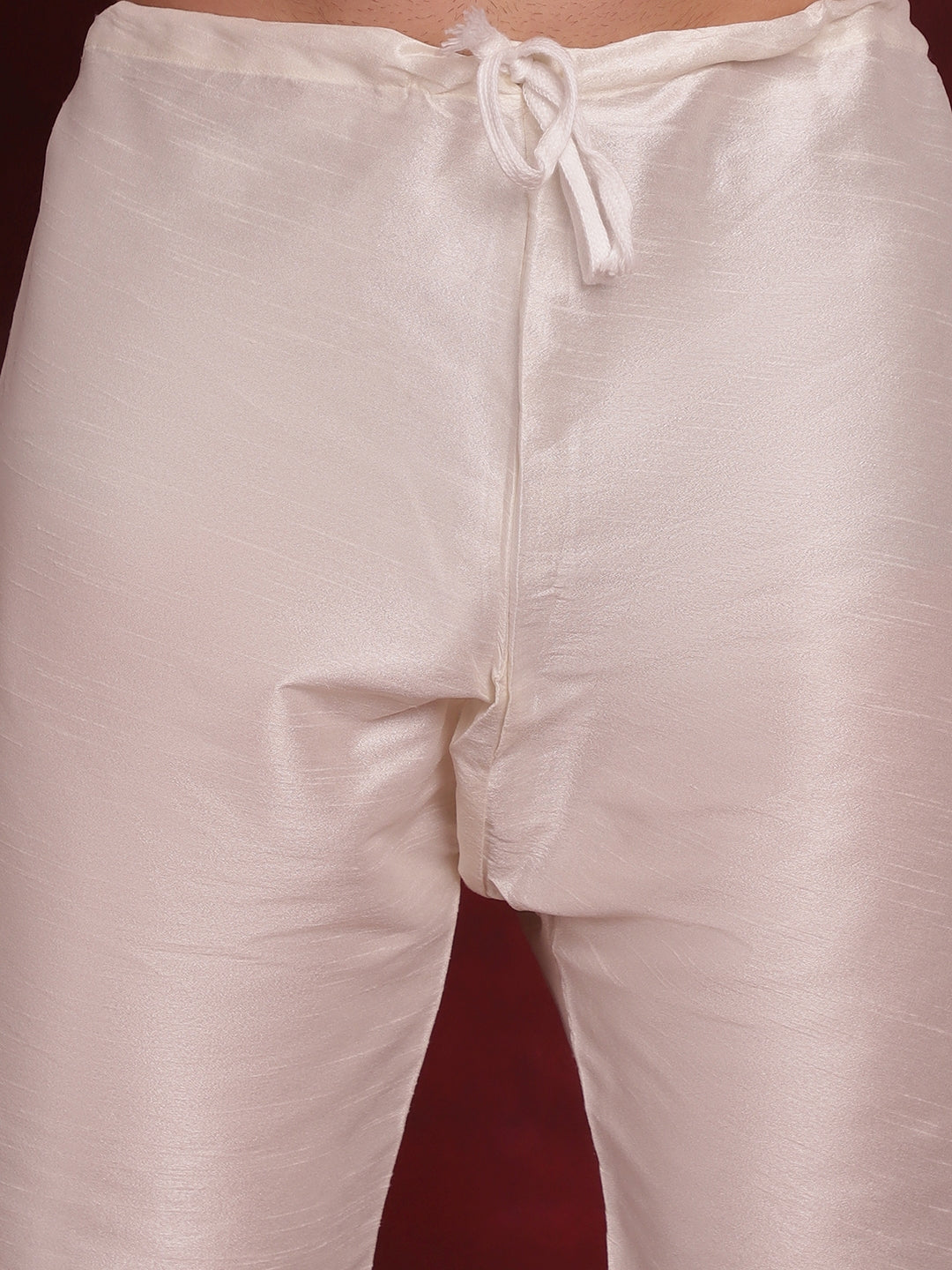 White Floral Printed Nehru Jacket With Kurta Pyjama Set ( JOKPWC 636N 4090White )