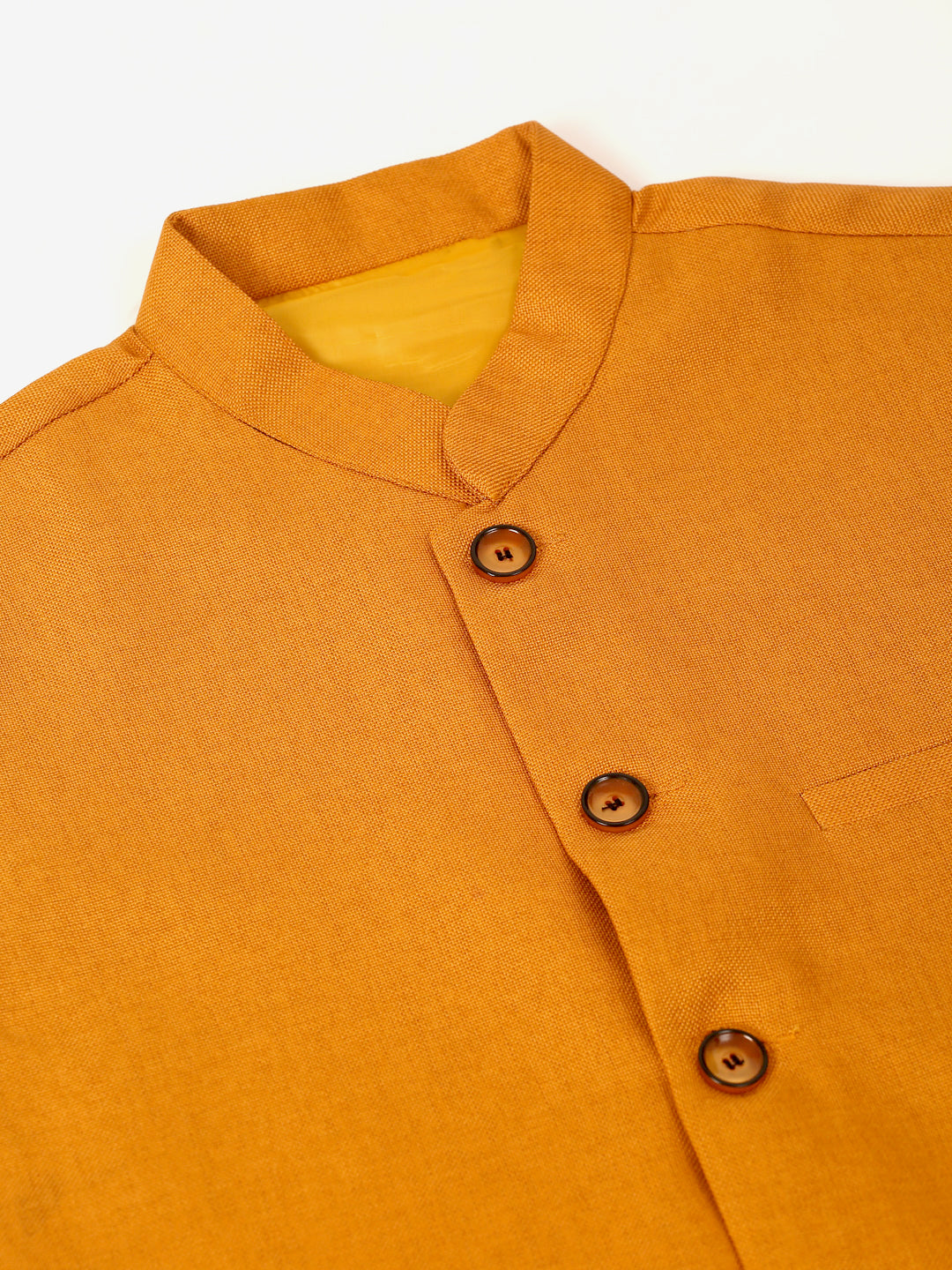 Men's Solid Kurta Pyjama With Nehru Jacket ( JOKPWC W-F 4046Mustard )