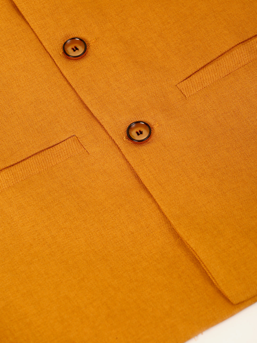 Men's Solid Kurta Pyjama With Nehru Jacket ( JOKPWC W-F 4046Mustard )