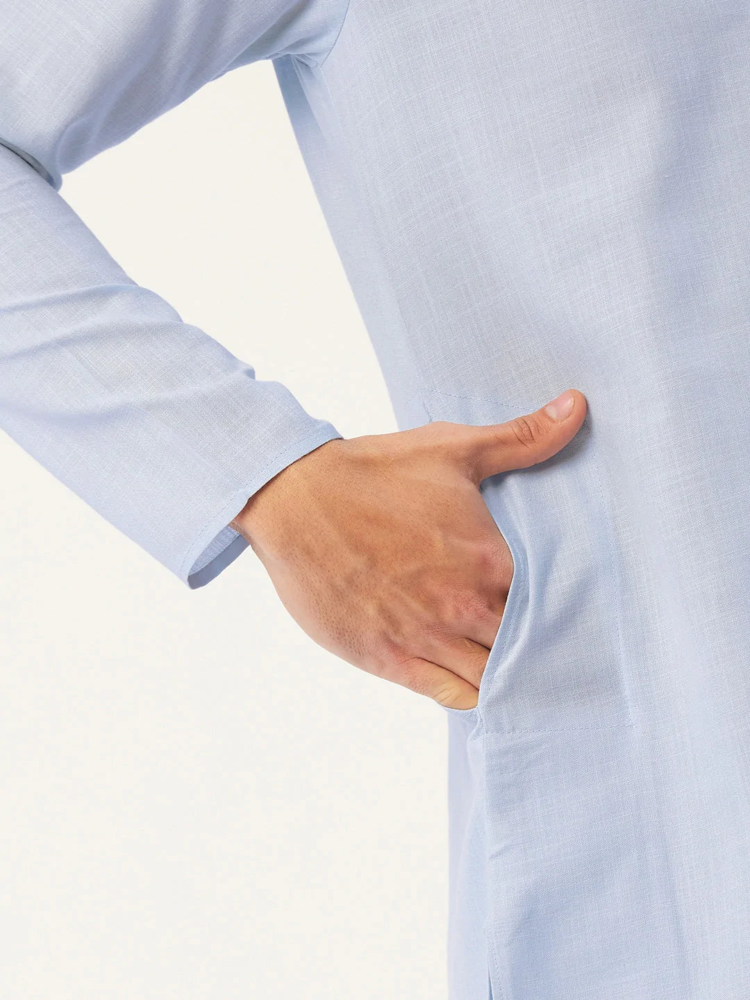 Jompers Men's Blue Cotton Solid Kurta Only ( KO 532 Blue )