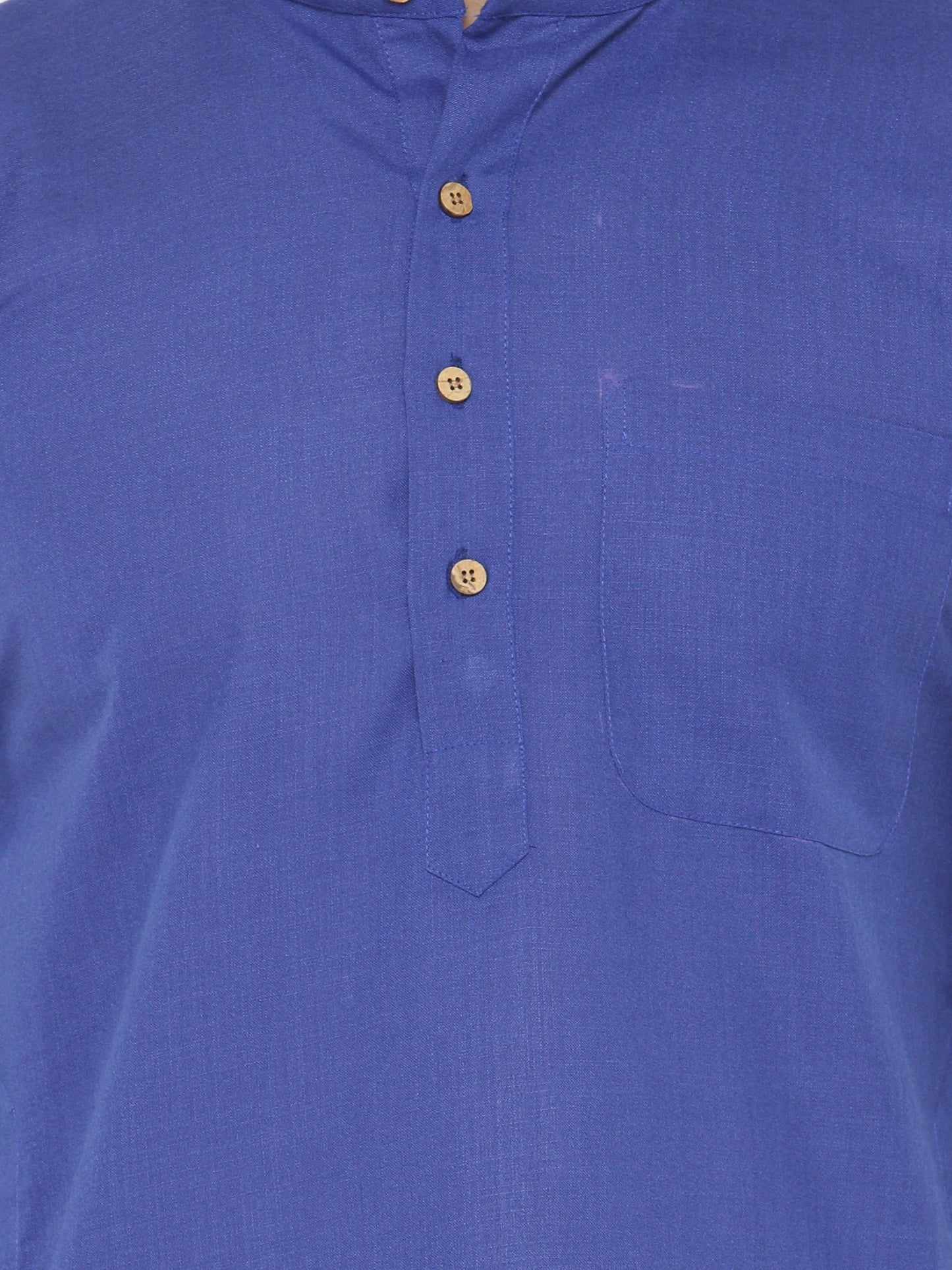 Royal Blue & White Solid Kurta with Churidar - Jompers