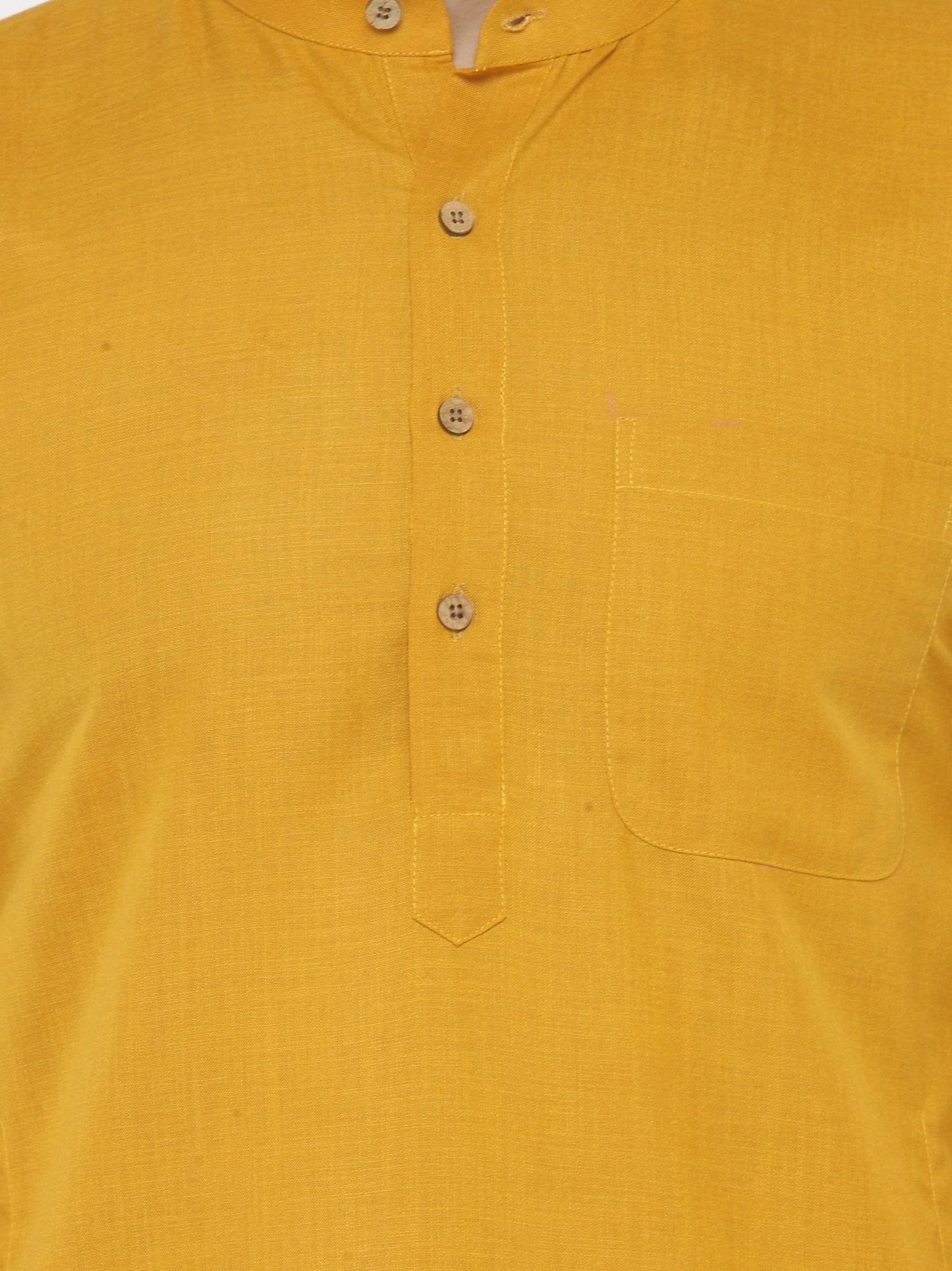 Yellow & White Solid Kurta with Churidar - Jompers