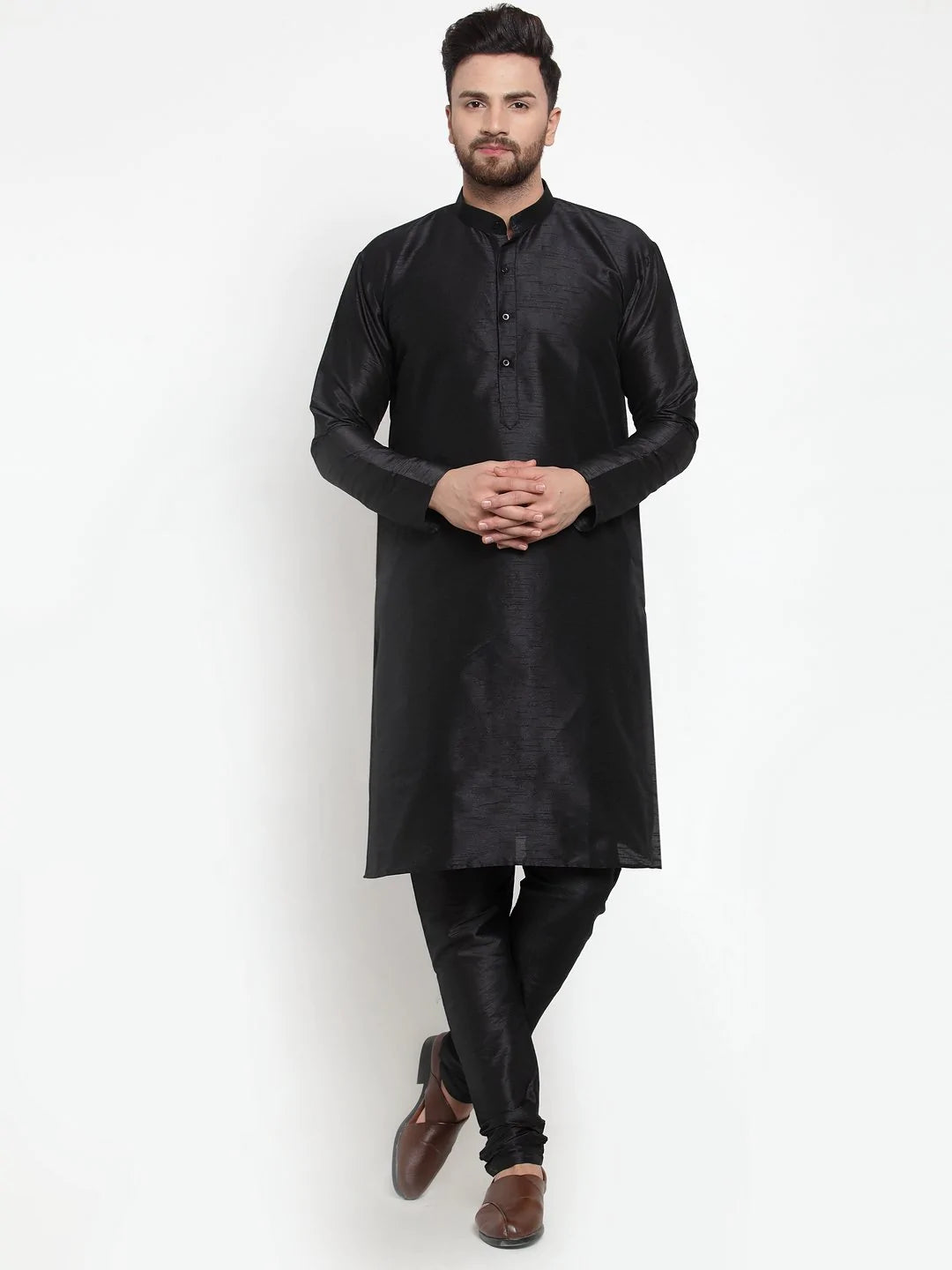 Jompers Men Black Solid Kurta Only ( KO 591 Black )