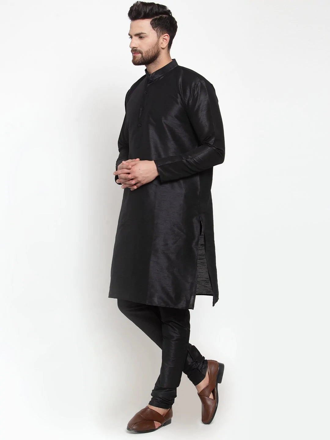 Jompers Men Black Solid Kurta Only ( KO 591 Black )