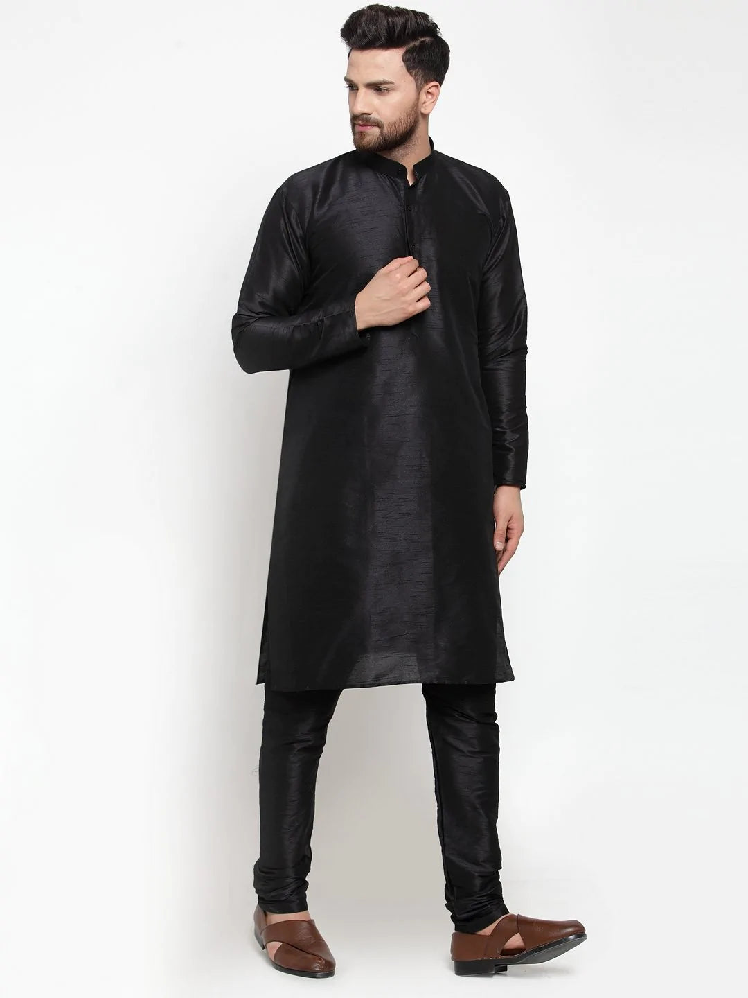 Jompers Men Black Solid Kurta Only ( KO 591 Black )