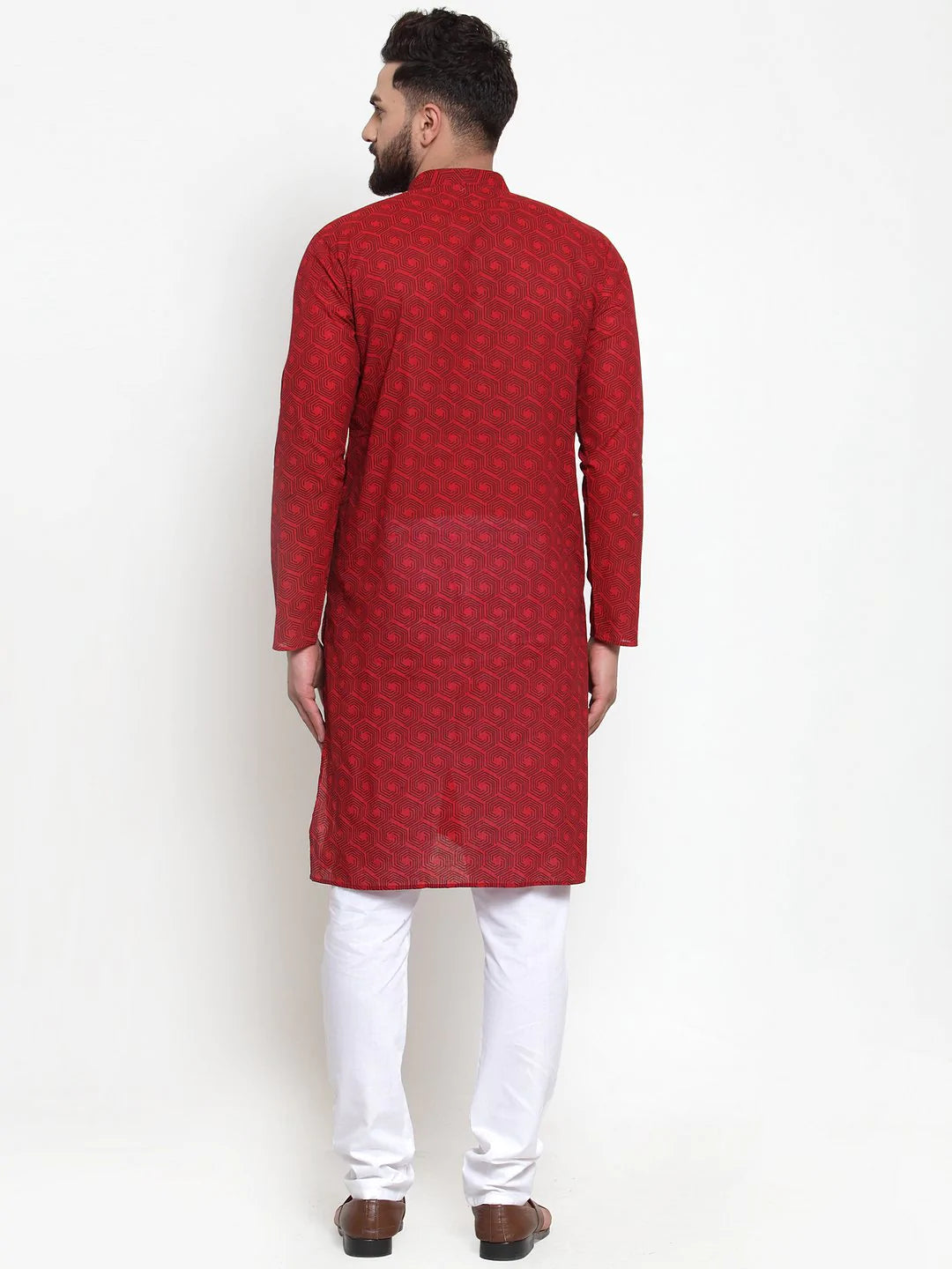 Jompers Men Red Printed Kurta Only ( KO 604 Red )