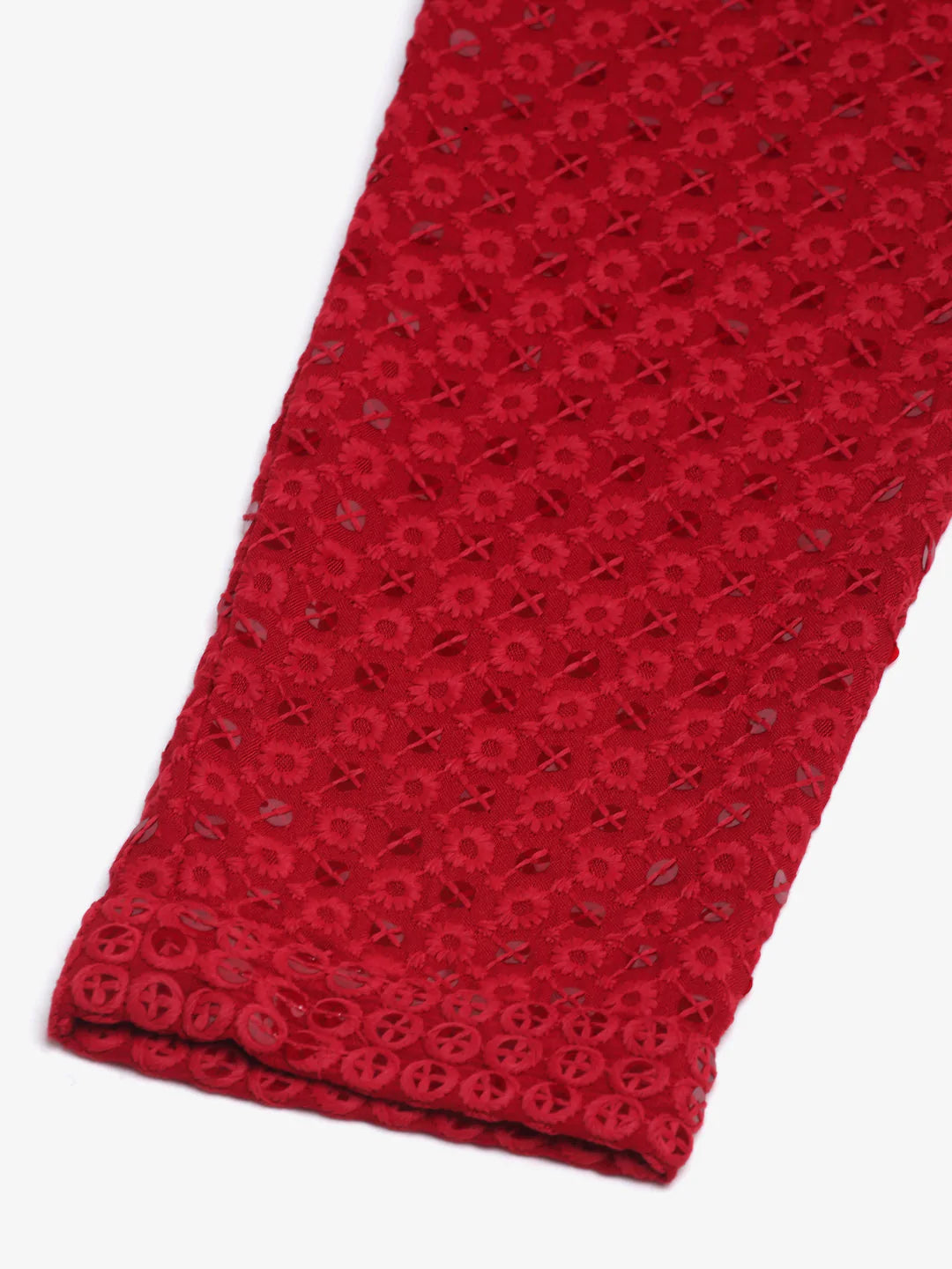 Men Maroon Chikankari Embroidered and Sequence Kurta with Churidar ( JOKP 678 Maroon )