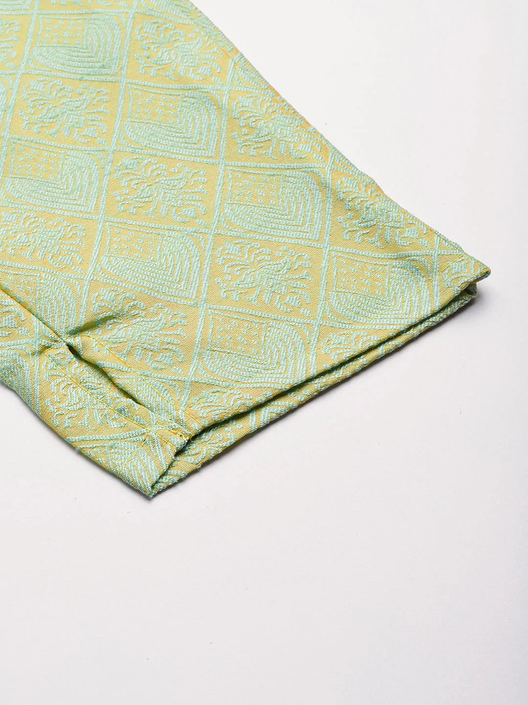 Women Green Jacquard Woven Design Straight Kurta Trousers & Chikankari Dupatta ( JOKS D28W 1443 Green )