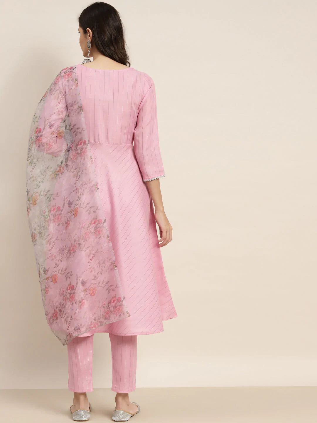 Gotta Patti Kurta with Trousers & With Dupatta ( JOKS D34W 1466 Pink )