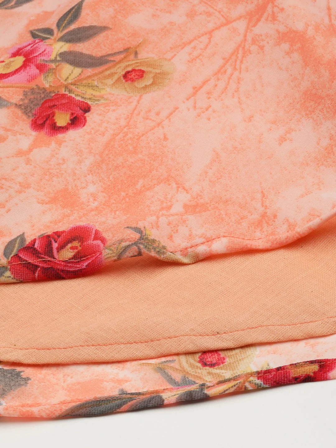 Women Orange Georgette Flared Printed kurta ( JOK 1421 Orange )