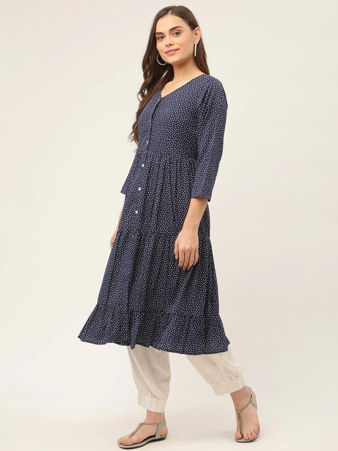 Women Royal Blue Printed Kurtas ( JOK 1433 Royal )