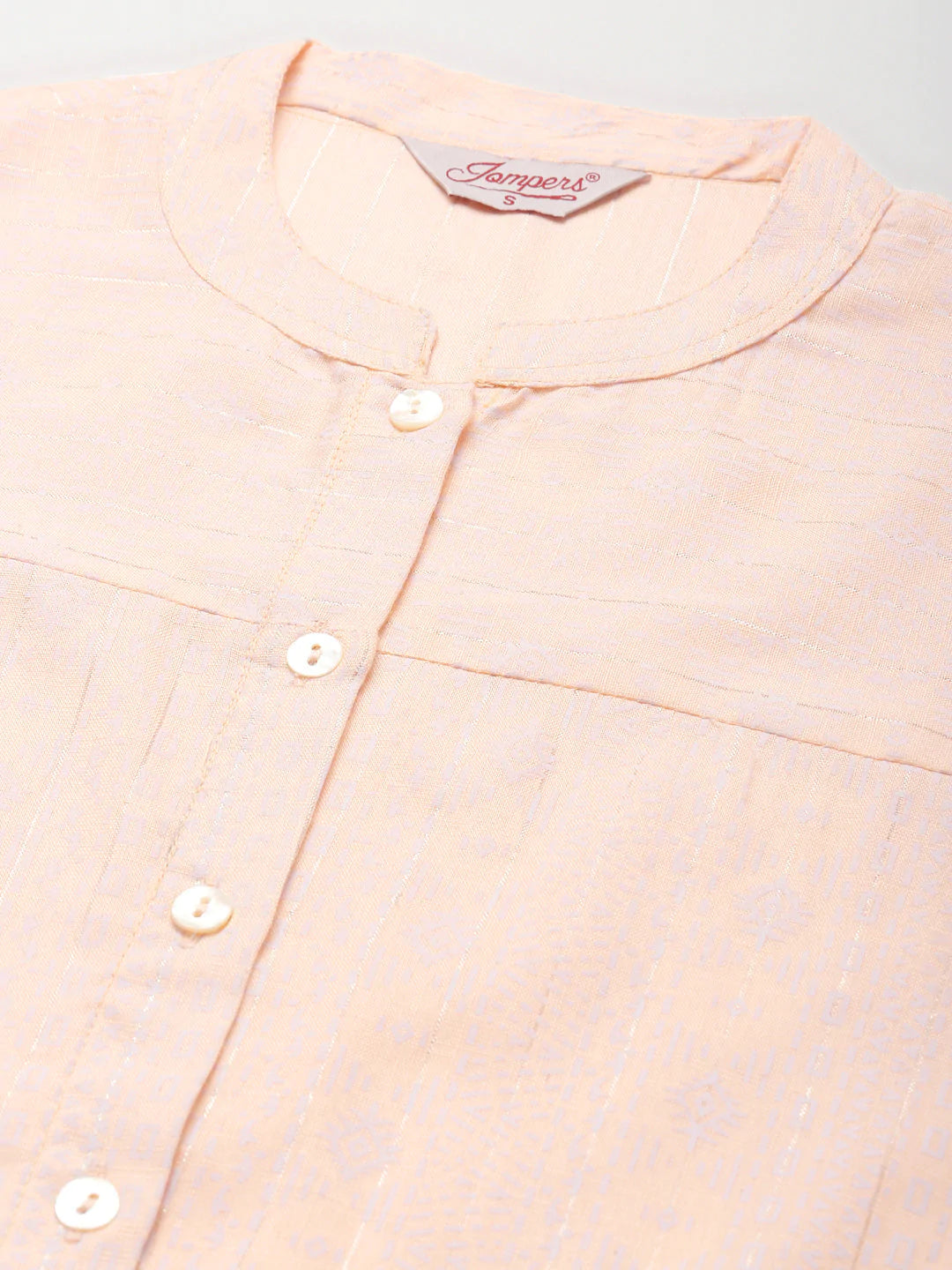 Ethnic Motifs Printed Lurex Kurta ( JOK 1467 Orange )