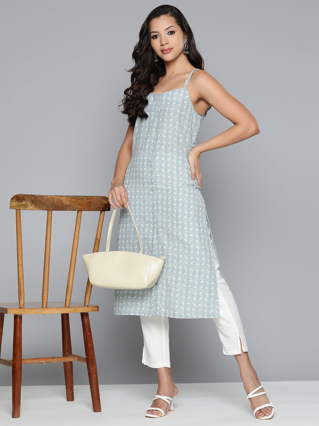 Jompers Floral Printed Blue Kurta ( JOK 1499 Blue )