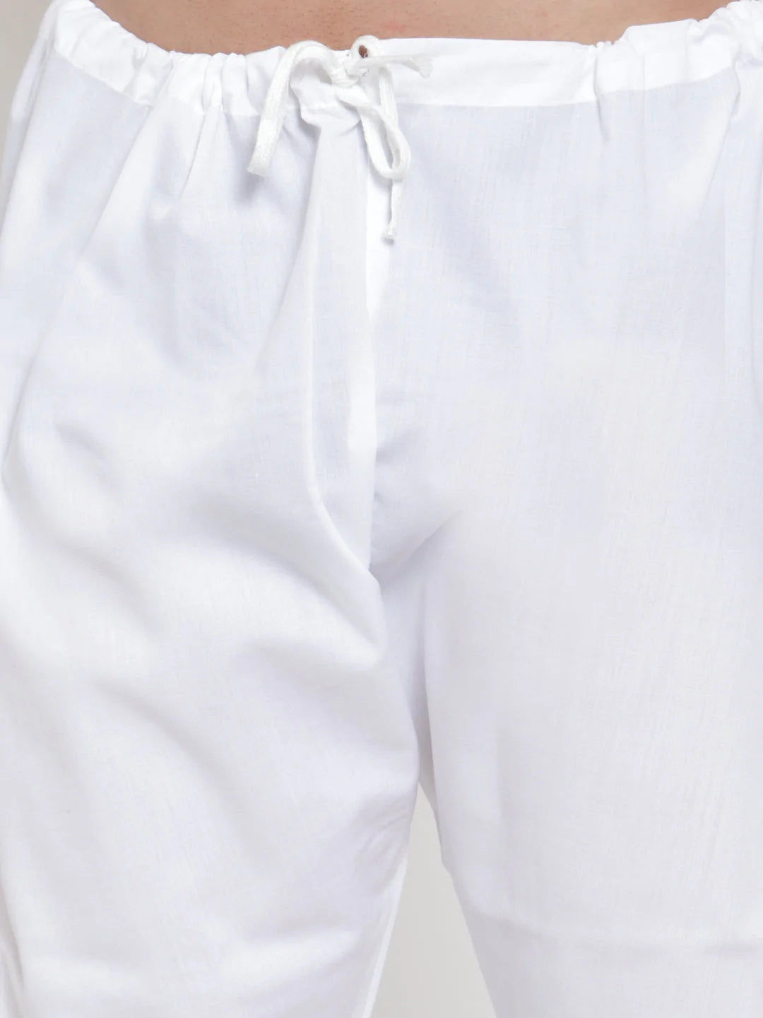 Jompers Men's White Solid Kurta with Pyjamas & Red Nehru Jacket ( JOKP WC 4065 Red-W )