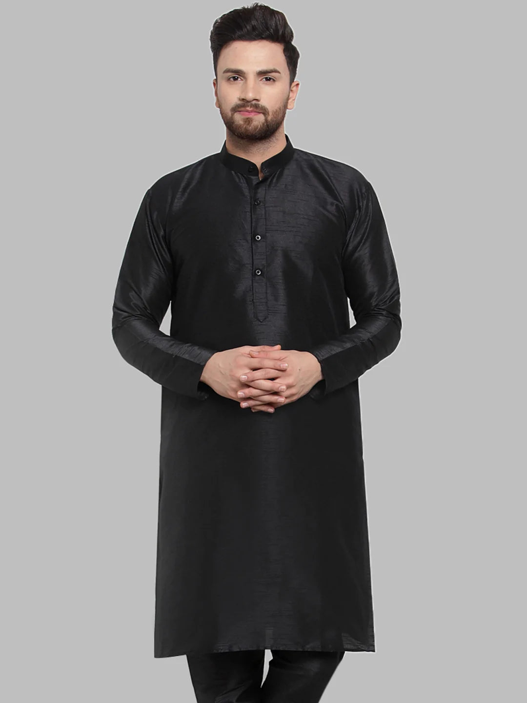 Jompers Men Black Solid Kurta Only ( KO 591 Black )
