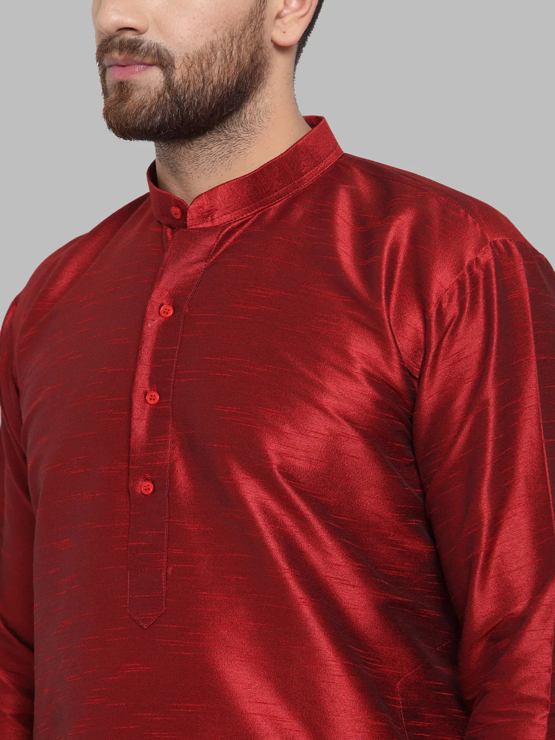 Jompers Men Maroon Solid Kurta Only ( KO 591 Maroon )