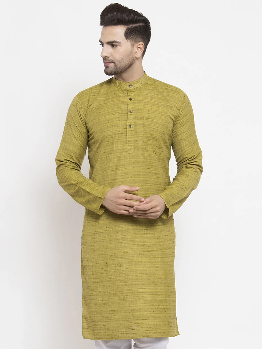 Jompers Men Green Self Design Kurta Only ( KO 625 Green )