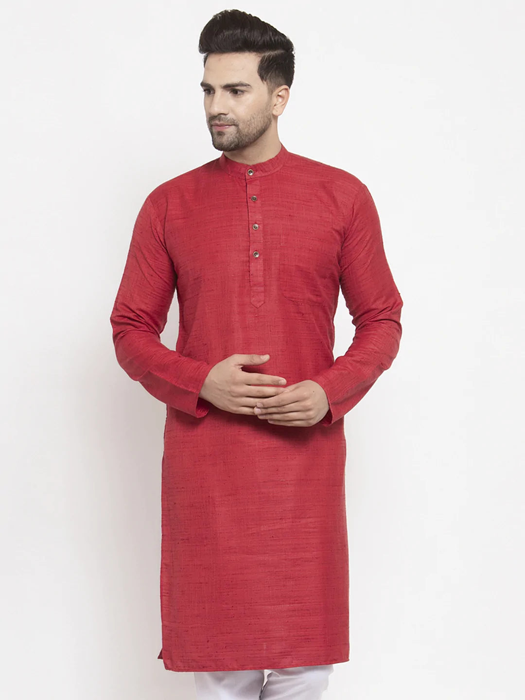 Jompers Men Maroon Self Design Kurta Only ( KO 625 Maroon )