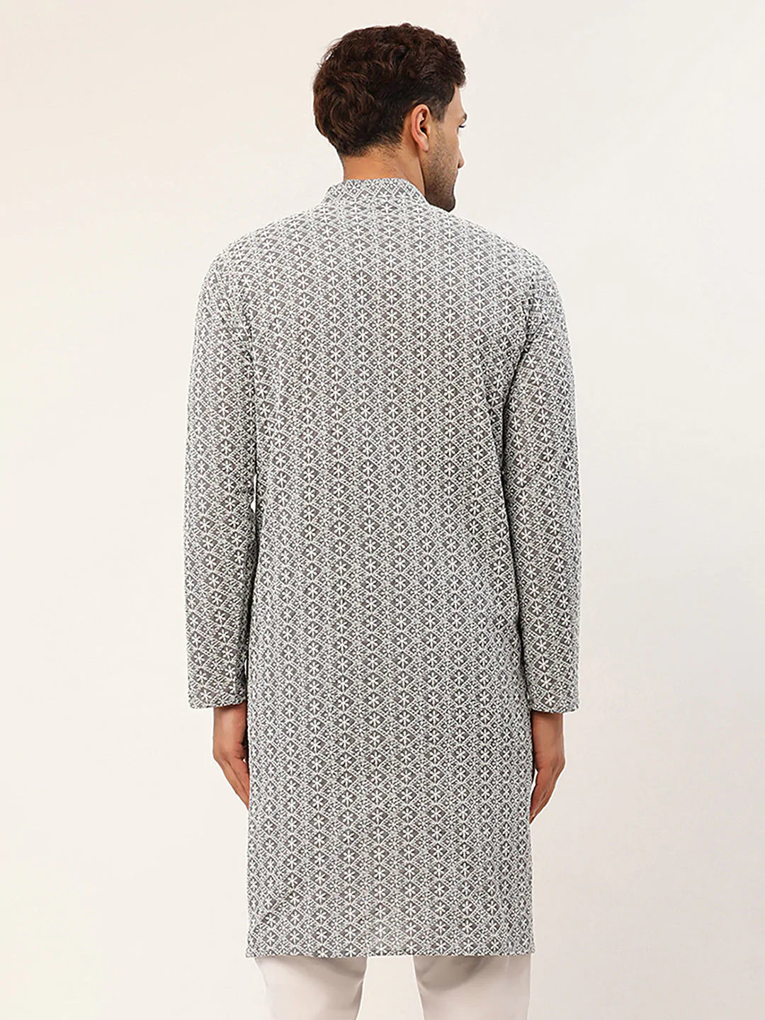 Jompers Men's Embroiderd Kurtas ( KO 626 Grey )