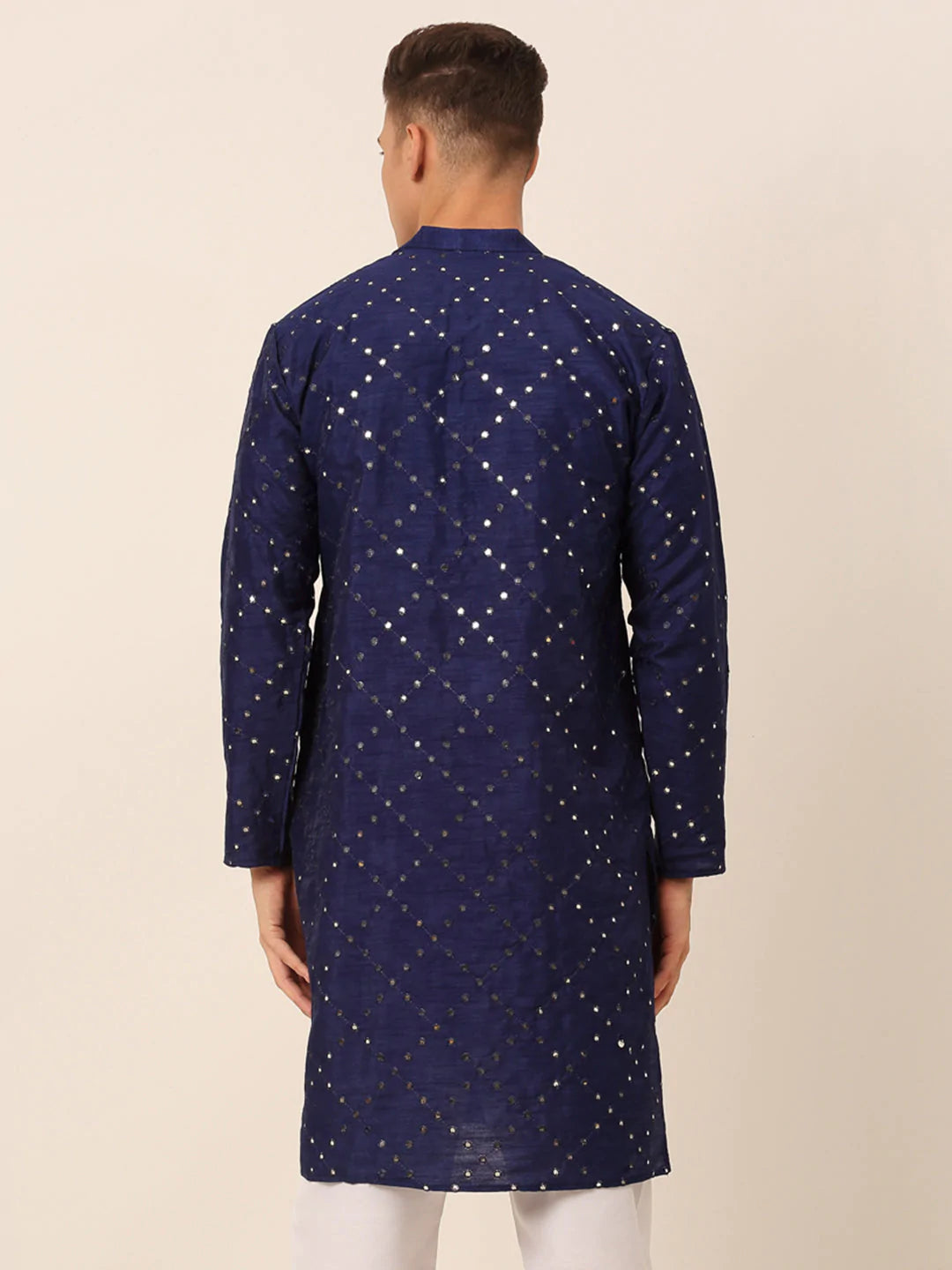 Navy Blue Mirror Work Kurta Only ( KO 659 Navy )