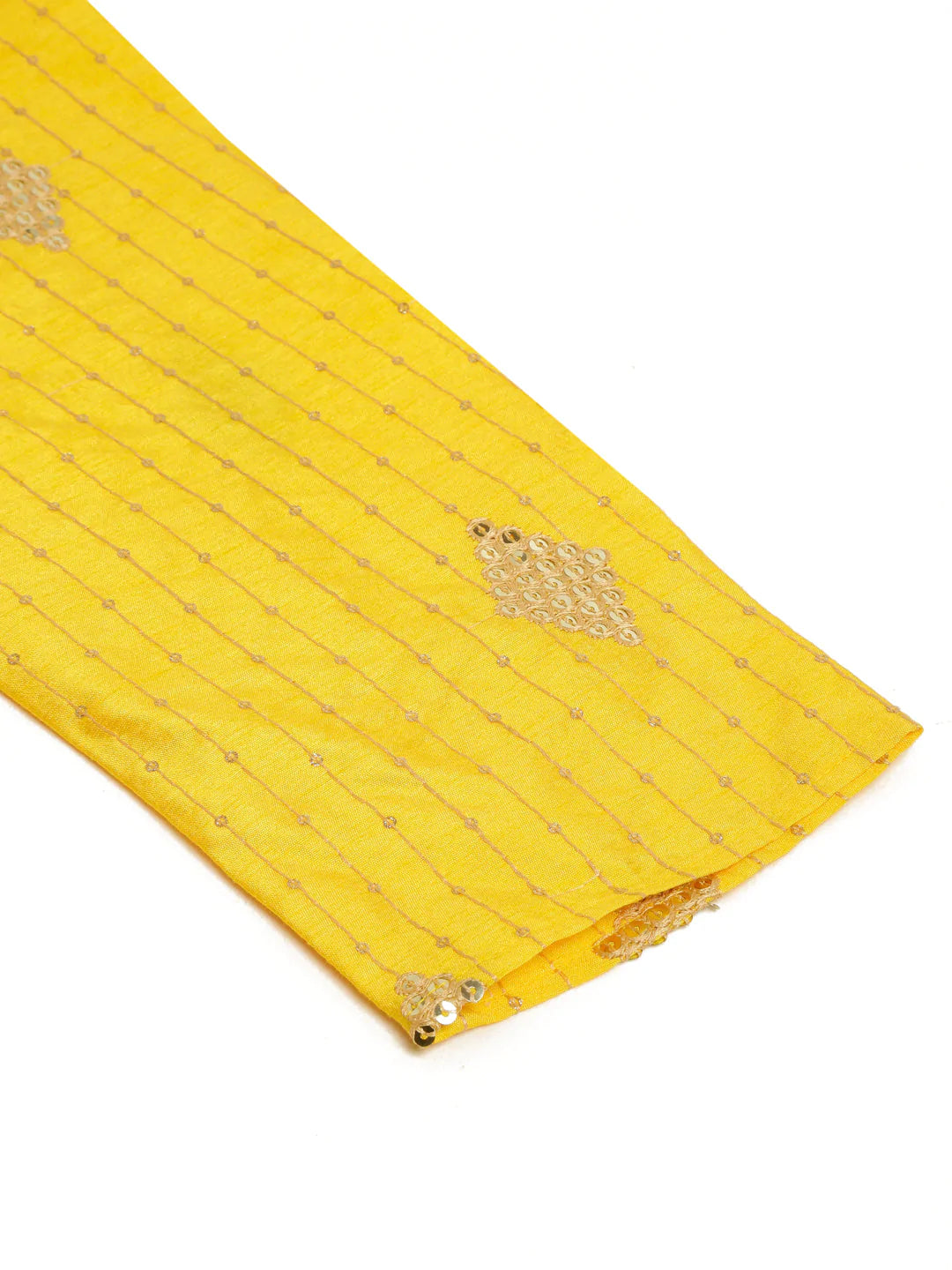 Jompers Men Mustard Yellow Embroidered Sequinned Kurta Only ( KO 673 Mustard )