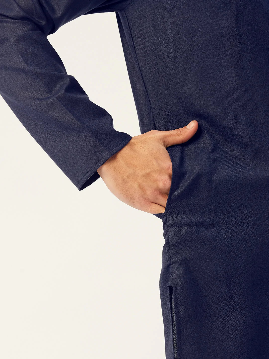 Jompers Men's Navy Cotton Solid Kurta Only ( KO 611 Navy )