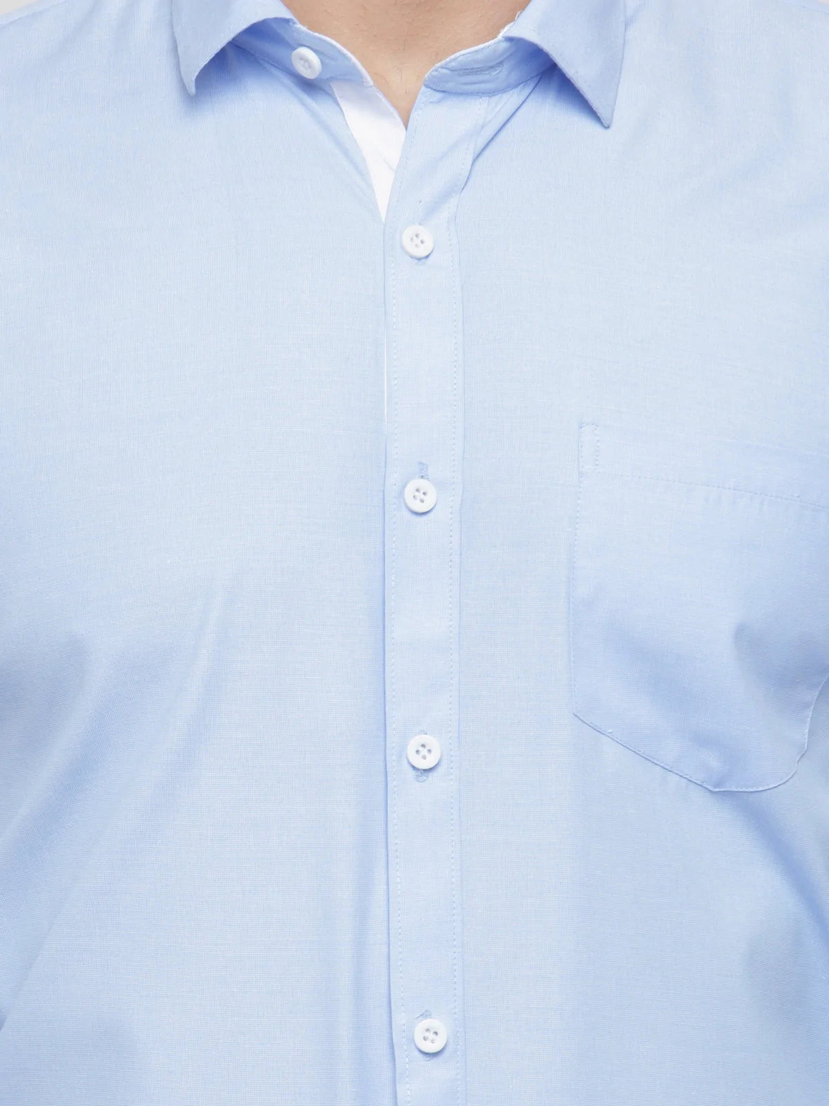 Jainish Blue Formal Shirt with white detailing ( SF 419Blue )