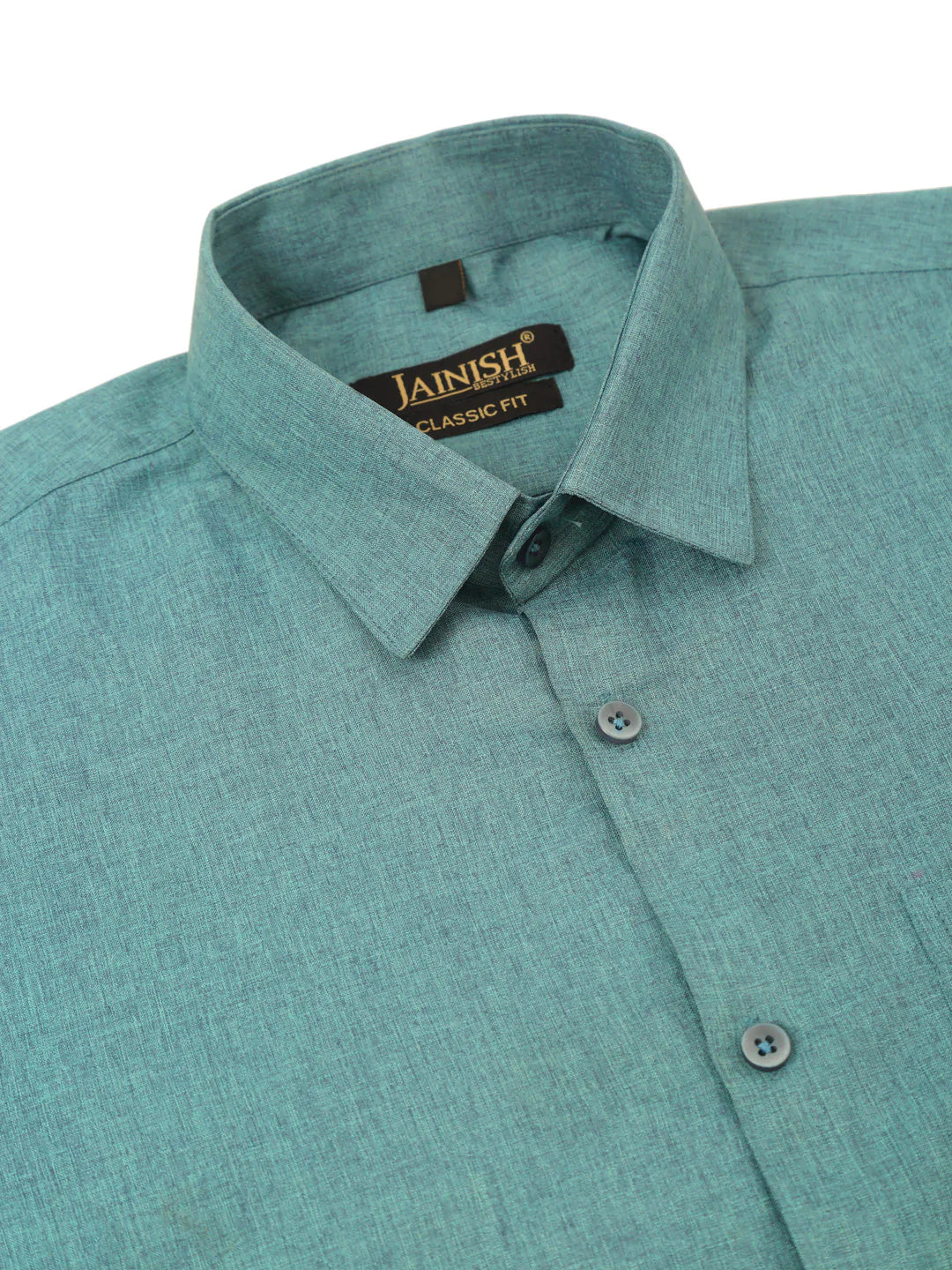 Jainish Men's Cotton Solid Half Sleeve Formal Shirts ( SF 811Grey )