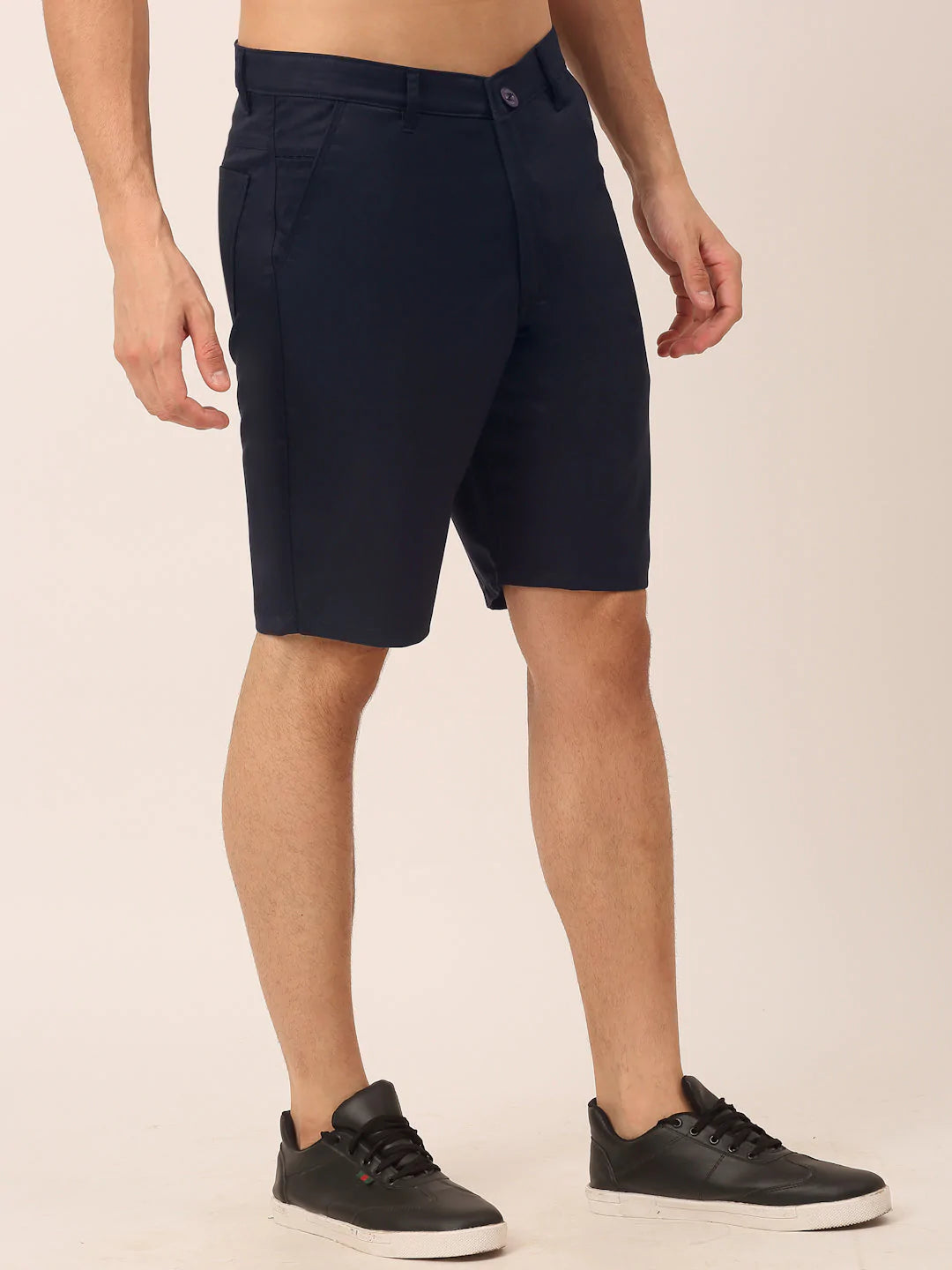 Jainish Men's Casual Cotton Solid Shorts ( SGP 153 Navy )