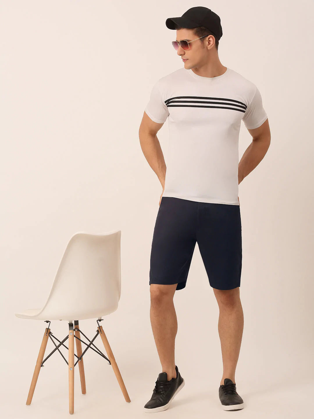 Jainish Men's Casual Cotton Solid Shorts ( SGP 153 Navy )
