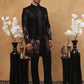 Men's Black Velvet Indo-Western Set ( 50JIND 118 Black )