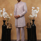Men's Lavender Floral Embroidered Indo-Western Set ( 50JIND 122 lavender )
