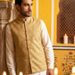 Woven Design Nehru Jacket With Solid Kurta Pyjama for Men ( JOKPWC 636W 4005Golden )