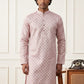 Men's Foil Print Traditional Kurta ( 65KO 5642 Pink )