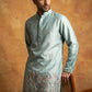 Silk Blend Embroidered Kurta for Men ( 65KO 5602Sky ) [FF] [G-4]