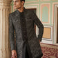 Men Black Embroidered Indo-Western Set ( 50JIND 124Black S )