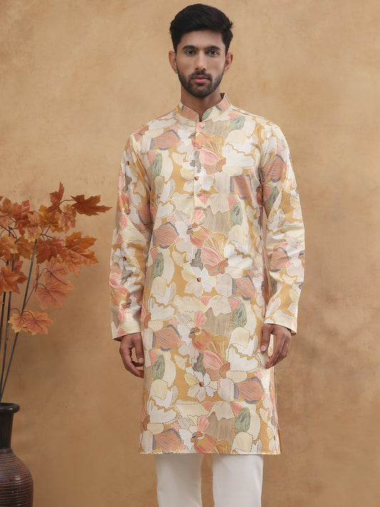 Ethnic Foil Printed Viscose Rayon Kurta ( HOPKO 016Golden )  [RT] [P-5]