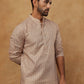 Men’s Cotton Blend Printed Kurta ( HOPKO 018Beige )  [RT] [P-2]