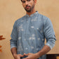 Silk Blend Elegant Thread Work Kurtas ( HOPKO 006Blue )  [RT] [O-7]