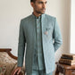 Men's Cotton Blend Embroidered Indo-Western Set