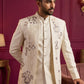 Men Cotton Blend Floral Embroidered Indo-Western Set