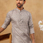 Cotton Blend Floral Printed Kurtas ( HOPKO 008Off-White )  [RT] [O-2]