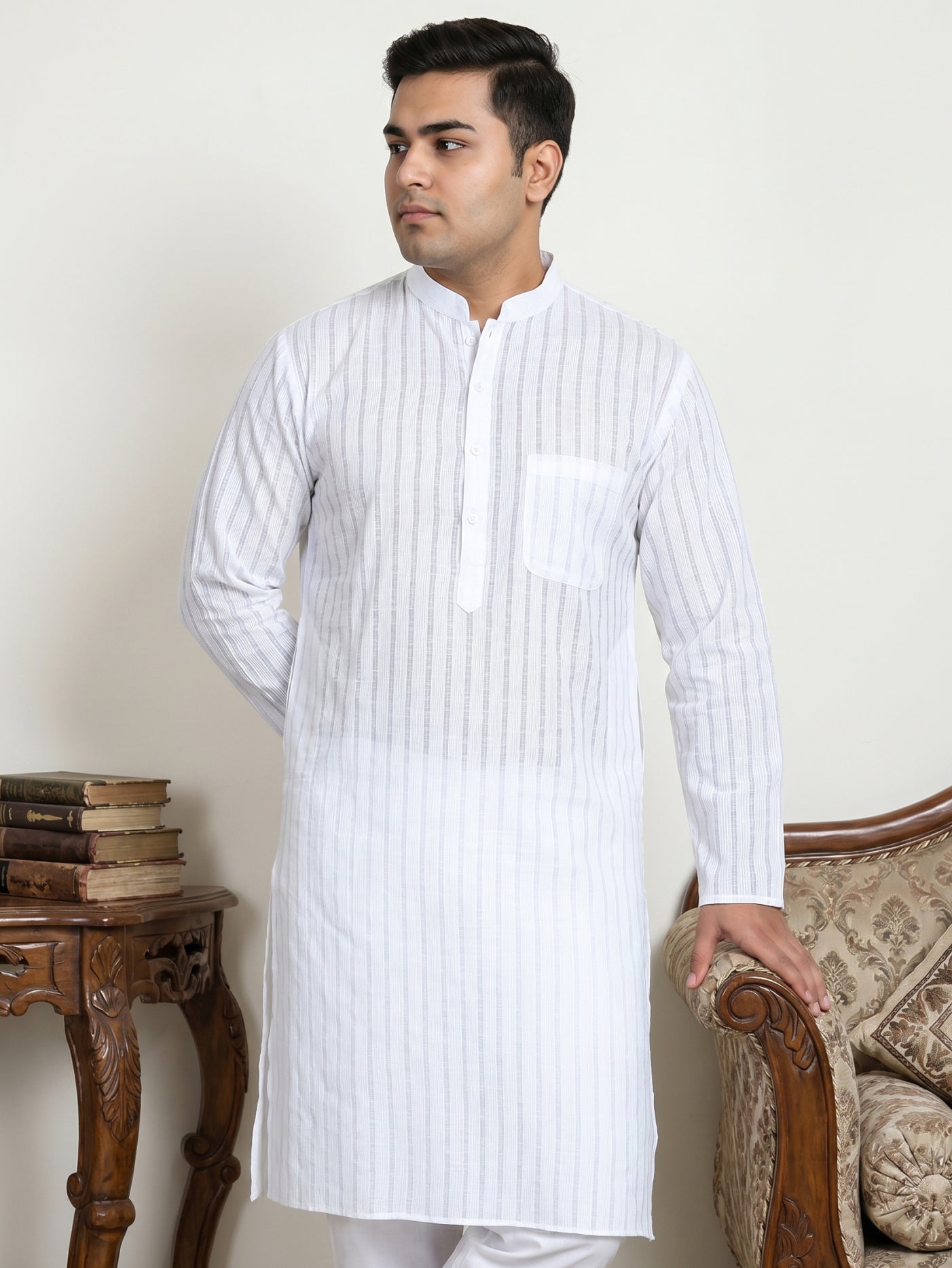 Men's Cotton Striped Kurta