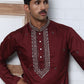 Embroidered Silk-Blend Kurtas ( ANMKO 292Maroon )