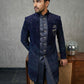 Men’s Navy Blue Embroidered Indo-Western Set ( 50JIND 130Navy S )