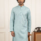 Men's Foil Print Traditional Kurta ( 65KO 5642 Sky )