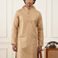 Men's Foil Print Traditional Kurta ( 65KO 5642 Peach )